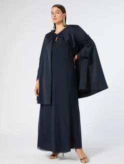 New Marina Rinaldi Embroidered duchesse cape MIDNIGHTBLUE