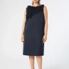 New Marina Rinaldi Embroidered duchesse dress MIDNIGHTBLUE