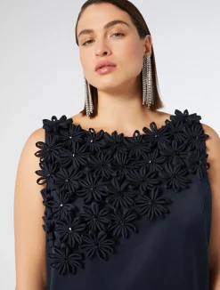 New Marina Rinaldi Embroidered duchesse dress MIDNIGHTBLUE