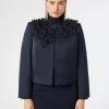 Online Marina Rinaldi Embroidered duchesse jacket MIDNIGHTBLUE