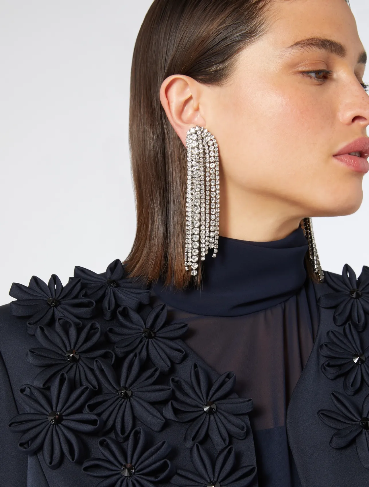 Online Marina Rinaldi Embroidered duchesse jacket MIDNIGHTBLUE