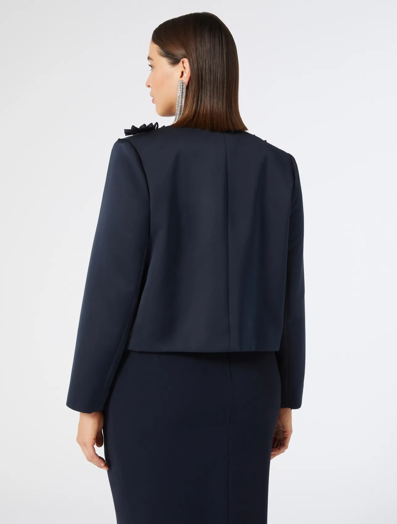 Online Marina Rinaldi Embroidered duchesse jacket MIDNIGHTBLUE