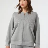 Sale Marina Rinaldi Embroidered jersey sweatshirt LIGHTGREY