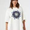 Discount Marina Rinaldi Embroidered jersey sweatshirt IVORY