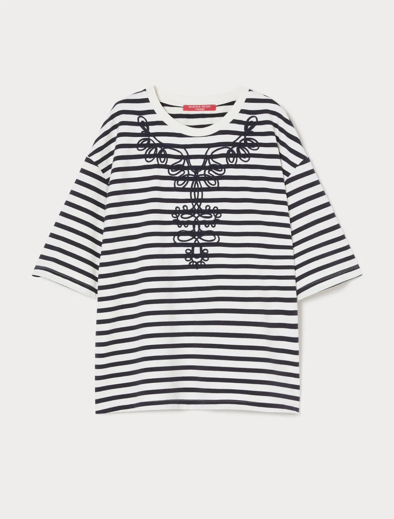 Outlet Marina Rinaldi Embroidered jersey sweatshirt IVORY