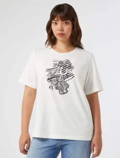 Discount Marina Rinaldi Embroidered jersey T-shirt WHITE