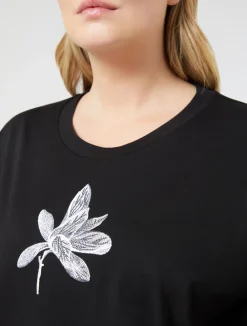 Best Marina Rinaldi Embroidered jersey T-shirt BLACK
