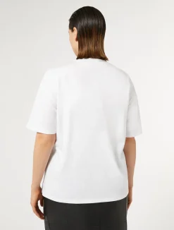 Best Marina Rinaldi Embroidered jersey T-shirt OPTICALWHITE