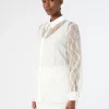 Sale Marina Rinaldi Embroidered organza shirt WHITE