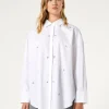 Best Marina Rinaldi Embroidered poplin shirt OPTICALWHITE