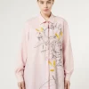 Discount Marina Rinaldi Embroidered poplin shirt PINK
