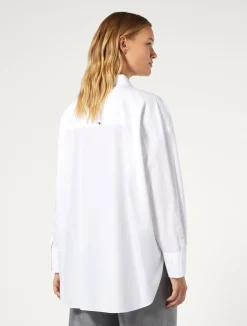 Best Marina Rinaldi Embroidered poplin shirt OPTICALWHITE