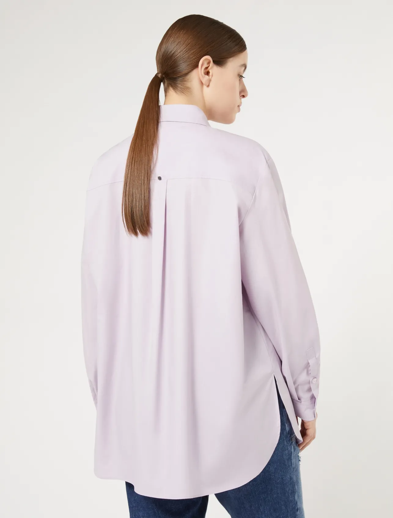 Sale Marina Rinaldi Embroidered poplin shirt LILAC