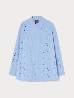 Sale Marina Rinaldi Embroidered poplin shirt AVIO