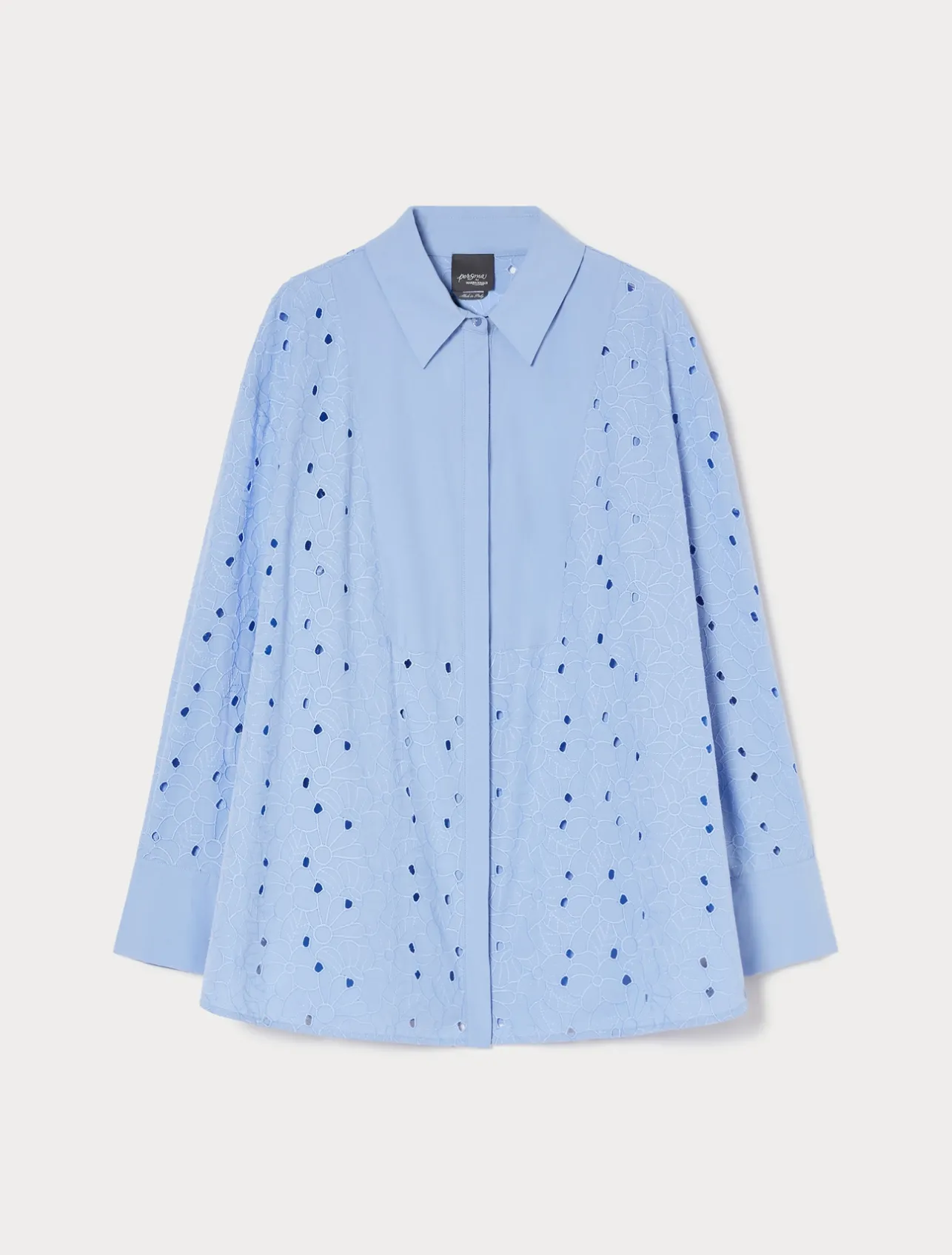 Sale Marina Rinaldi Embroidered poplin shirt AVIO