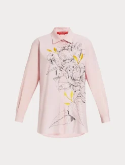 Discount Marina Rinaldi Embroidered poplin shirt PINK