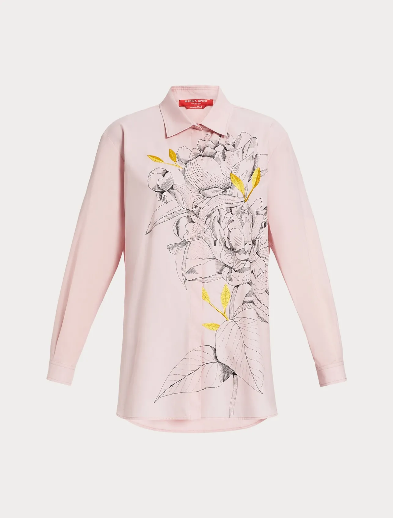 Discount Marina Rinaldi Embroidered poplin shirt PINK