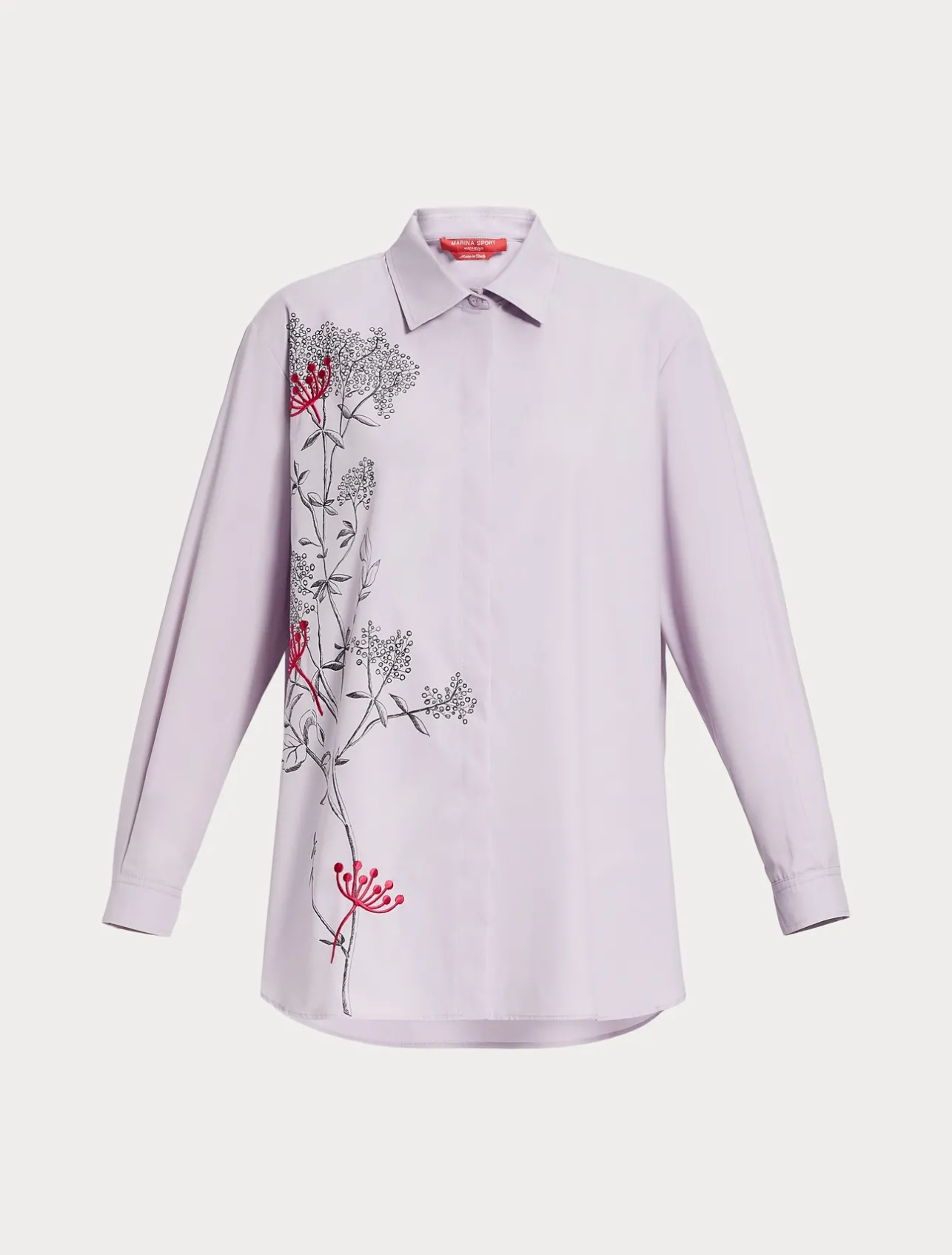 Sale Marina Rinaldi Embroidered poplin shirt LILAC
