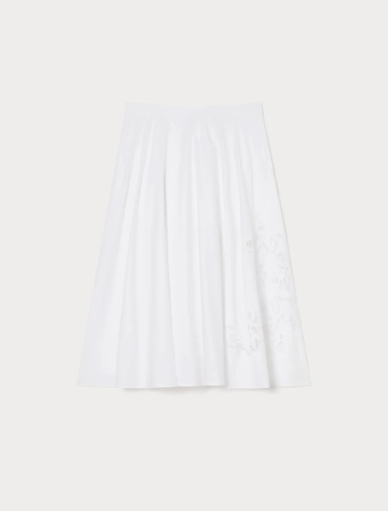 New Marina Rinaldi Embroidered poplin skirt OPTICALWHITE