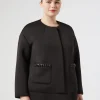 Hot Marina Rinaldi Embroidered scuba jacket BLACK