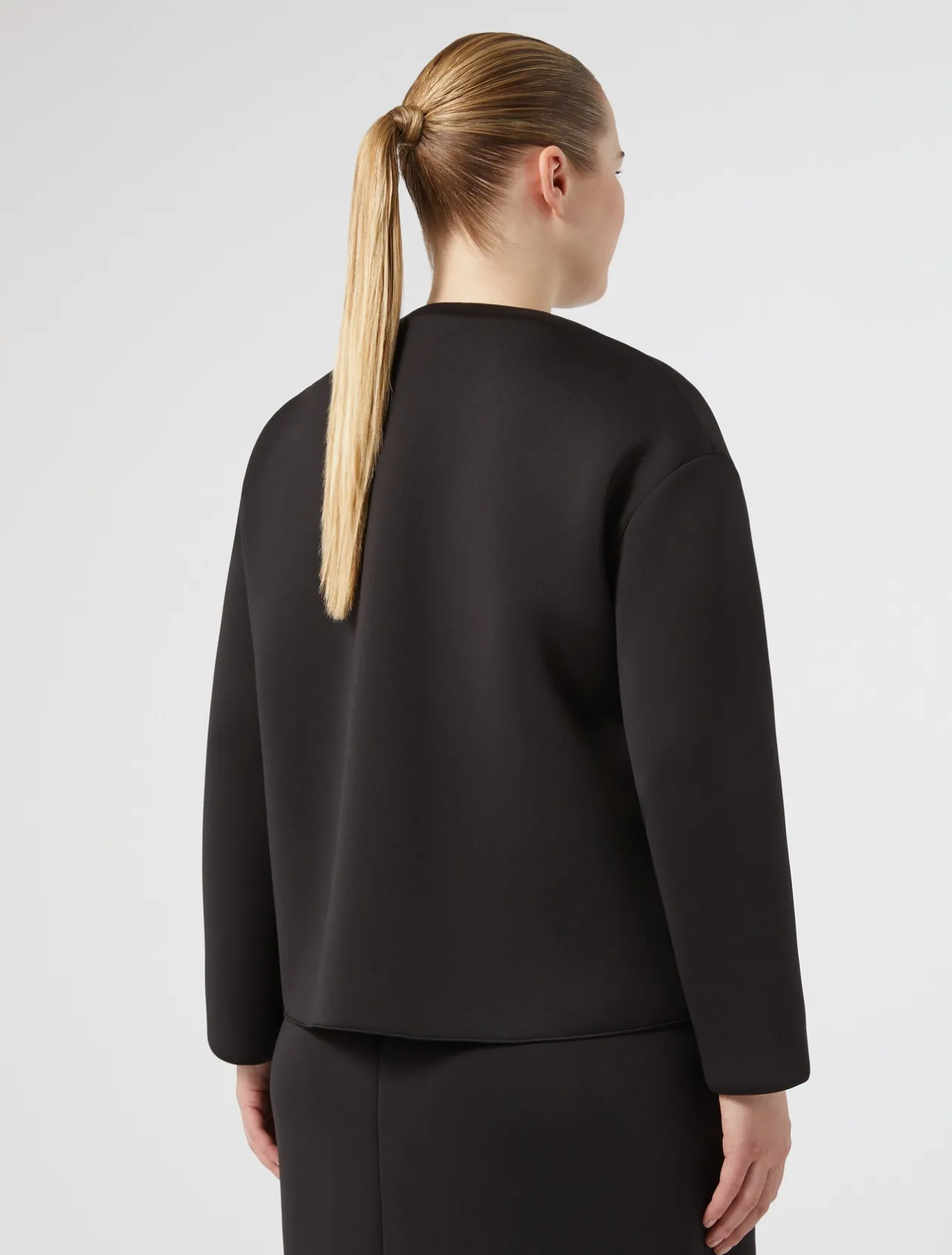 Hot Marina Rinaldi Embroidered scuba jacket BLACK