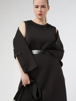 Hot Marina Rinaldi Embroidered scuba jacket BLACK