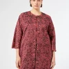 Sale Marina Rinaldi Embroidered taffeta duster coat CORAL