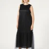 Best Marina Rinaldi Embroidered tulle dress BLACK