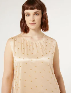 Best Marina Rinaldi Embroidered tulle dress PALEYELLOW