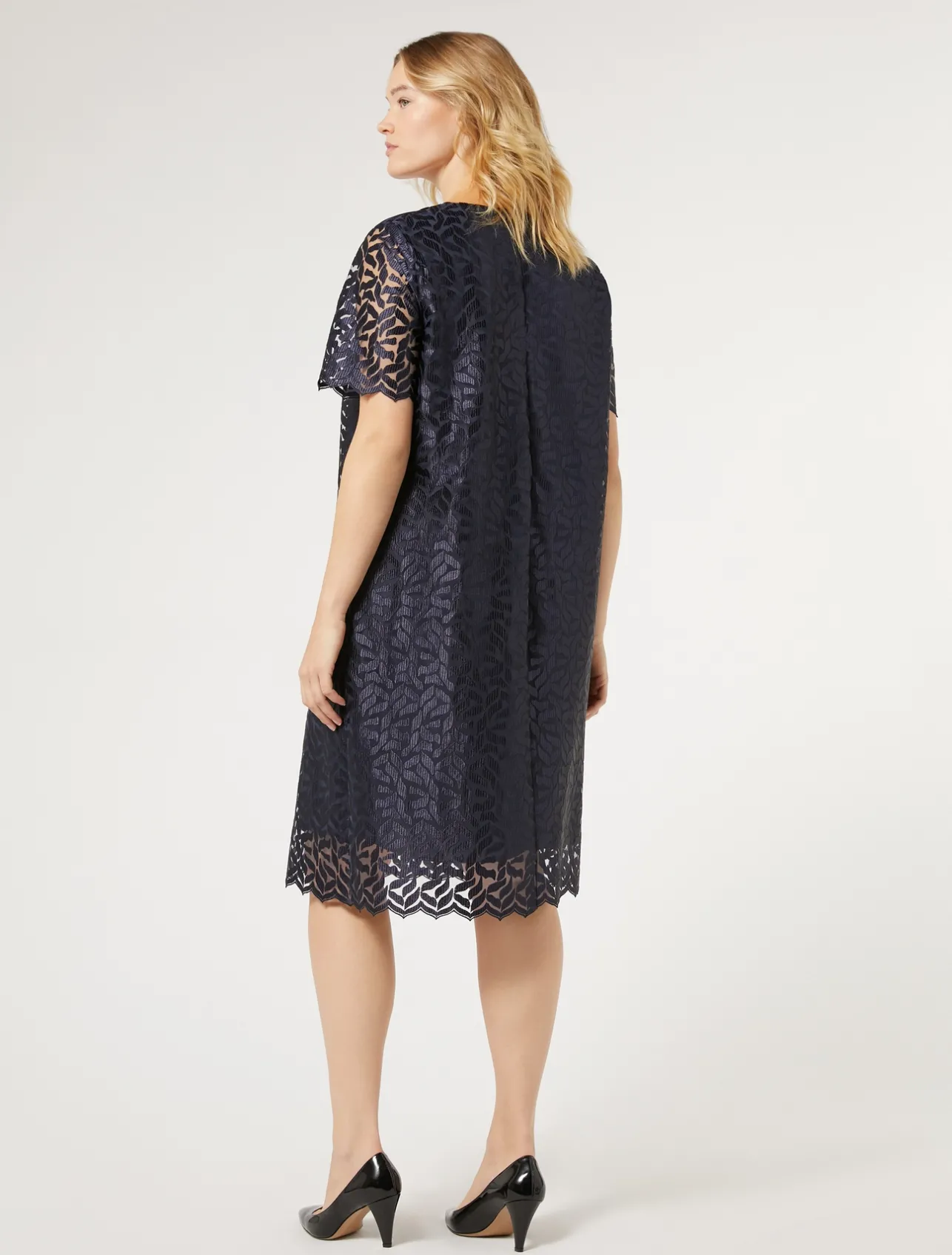 Discount Marina Rinaldi Embroidered tulle dress ULTRAMARINE