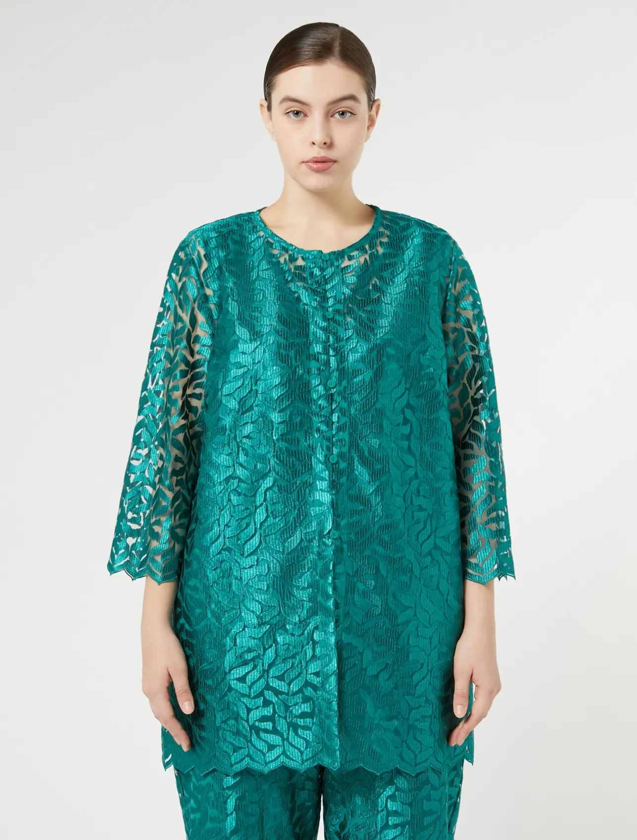 Outlet Marina Rinaldi Embroidered tulle jacket JADE