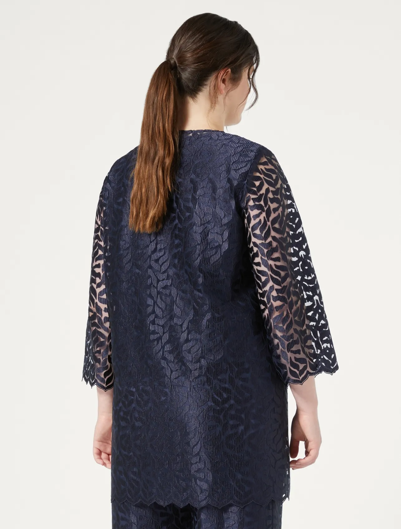 Best Marina Rinaldi Embroidered tulle jacket ULTRAMARINE