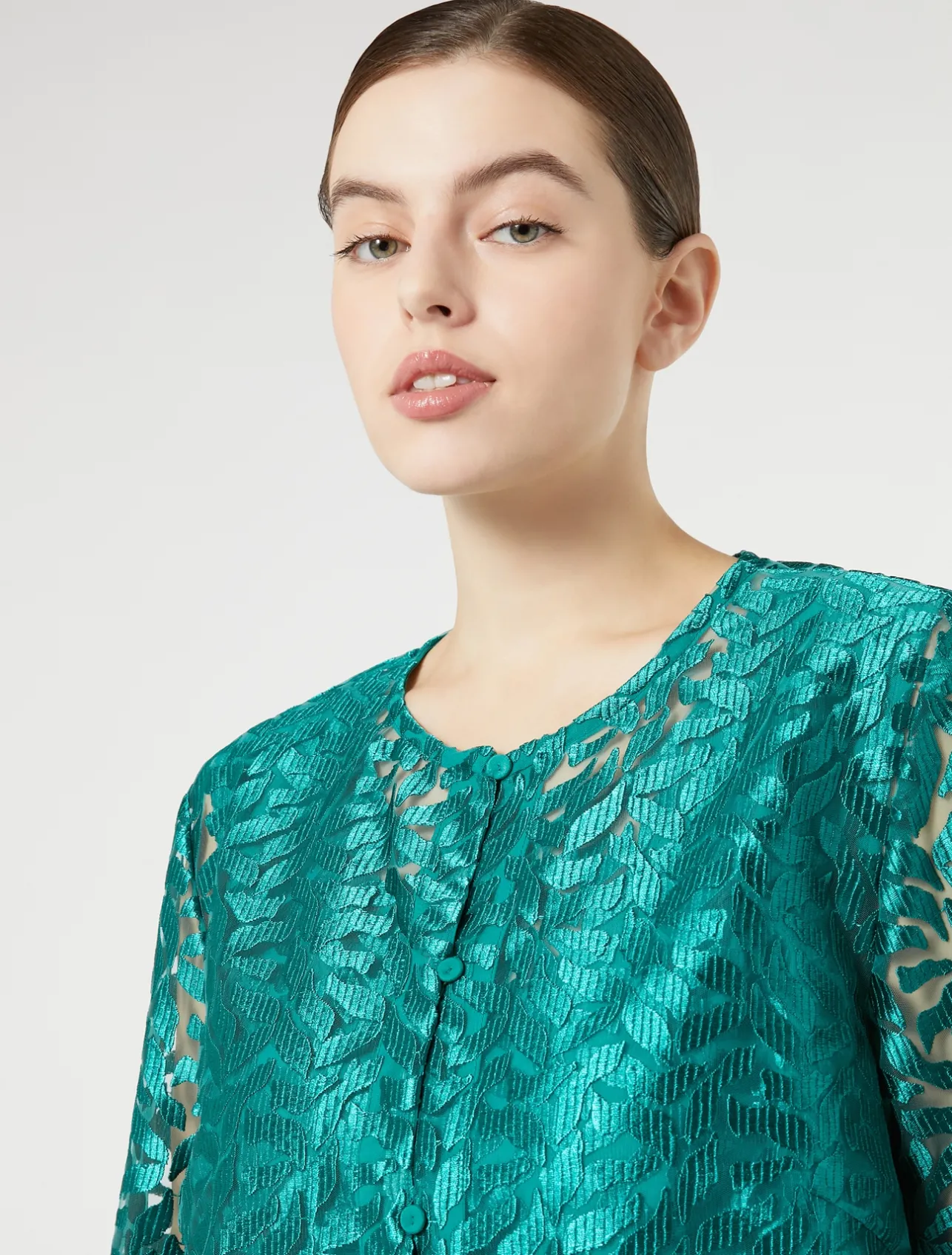 Outlet Marina Rinaldi Embroidered tulle jacket JADE
