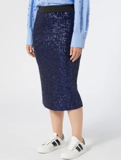 Online Marina Rinaldi Embroidered tulle skirt ULTRAMARINE
