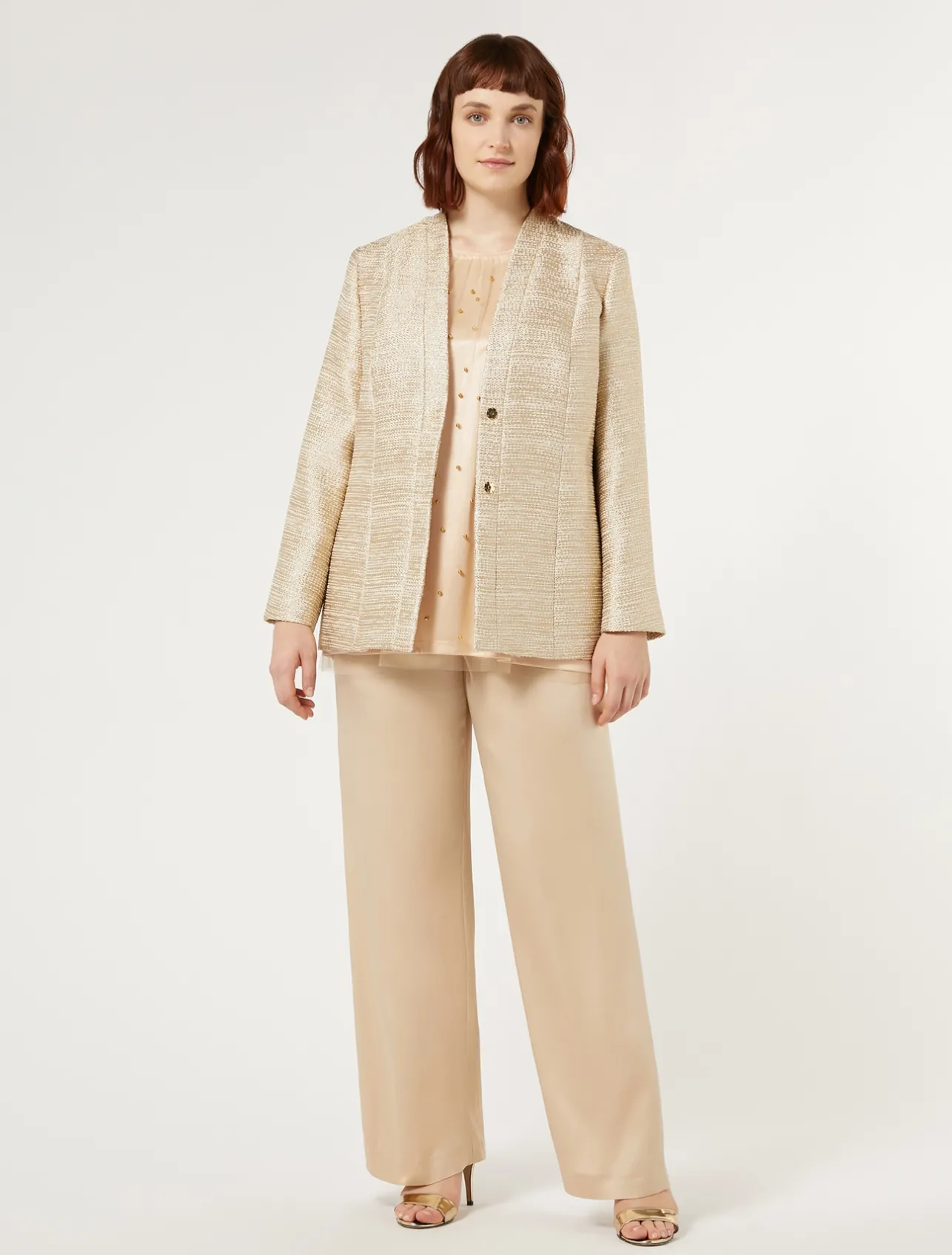 Sale Marina Rinaldi Embroidered tulle top PALEYELLOW