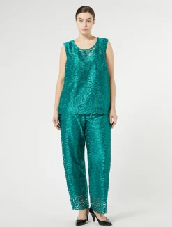 Outlet Marina Rinaldi Embroidered tulle trousers JADE