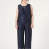 Fashion Marina Rinaldi Embroidered tulle trousers ULTRAMARINE