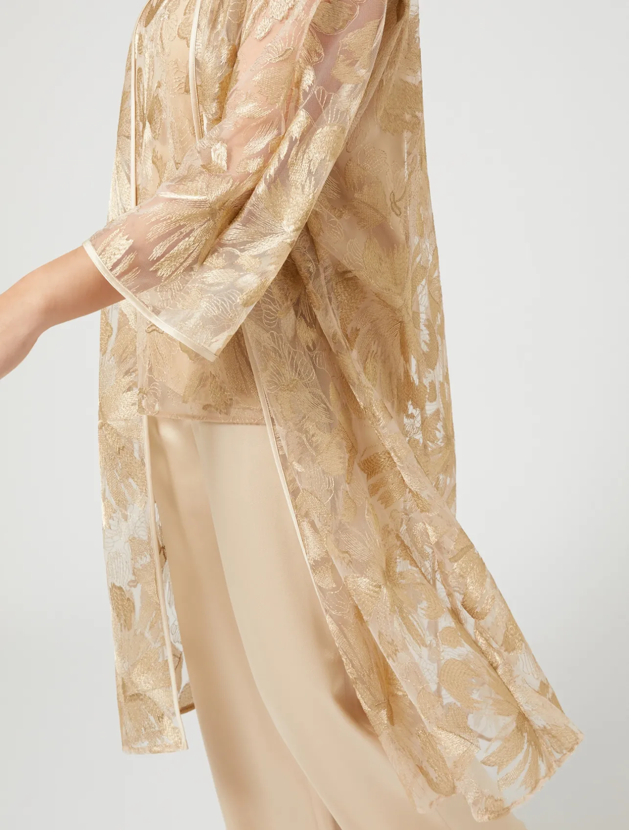 Hot Marina Rinaldi Embroidered tulle tunic LIGHTGOLD