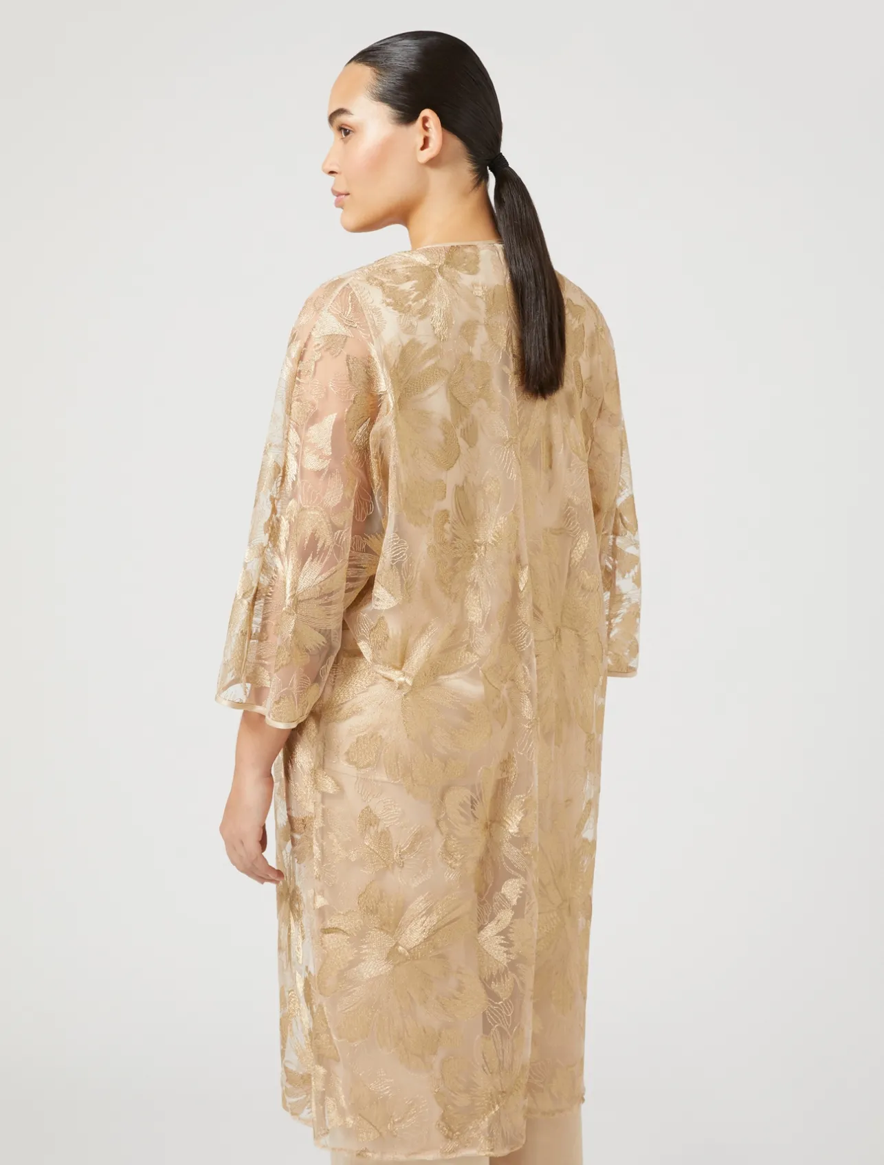 Hot Marina Rinaldi Embroidered tulle tunic LIGHTGOLD