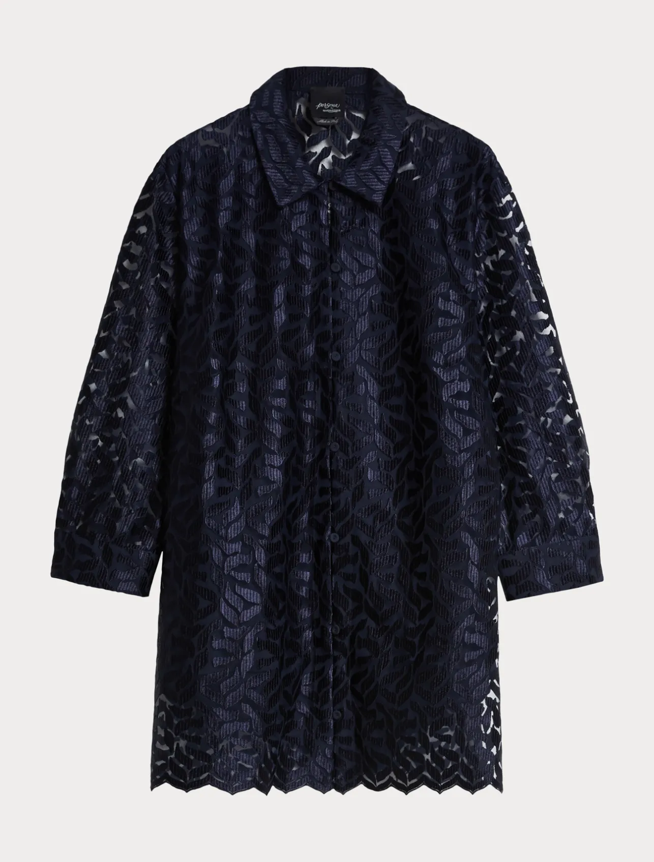 Online Marina Rinaldi Embroidered tulle tunic ULTRAMARINE