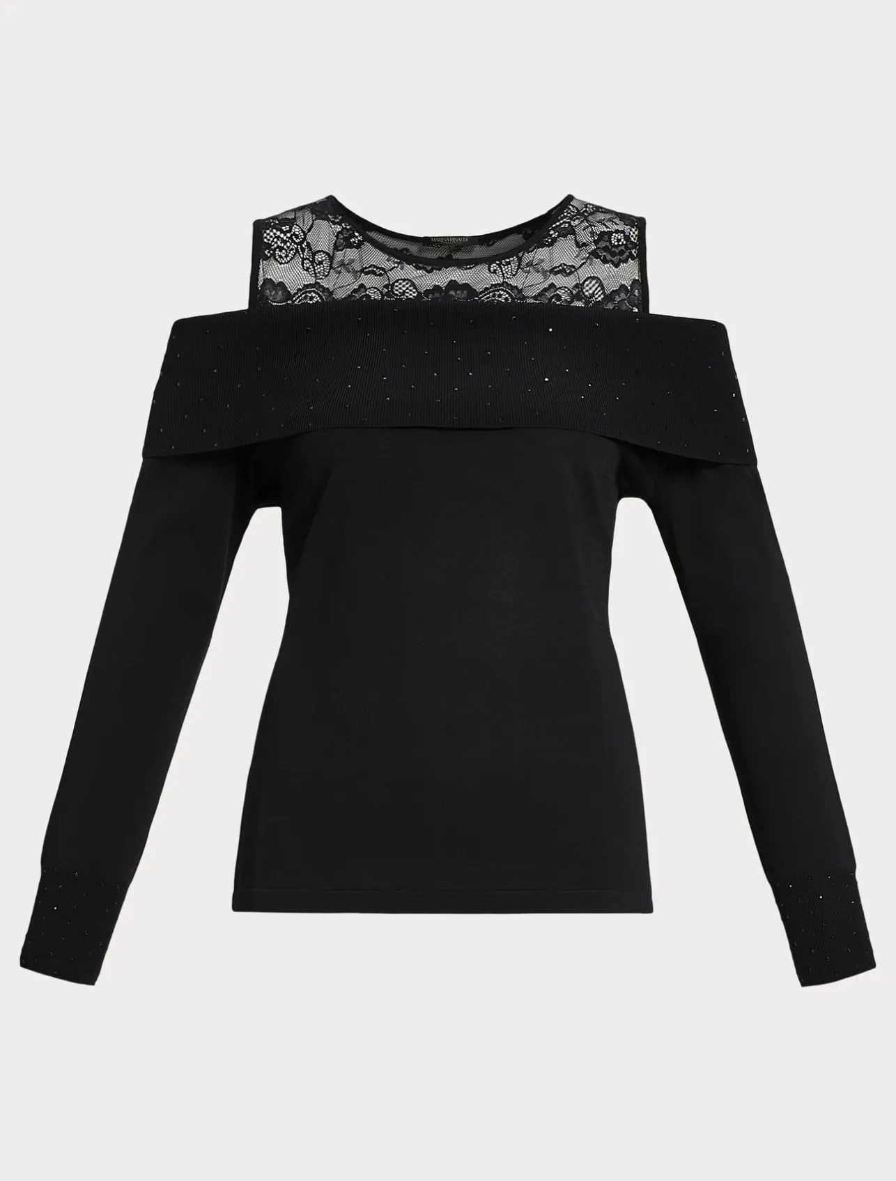 Fashion Marina Rinaldi Embroidered viscose sweater BLACK