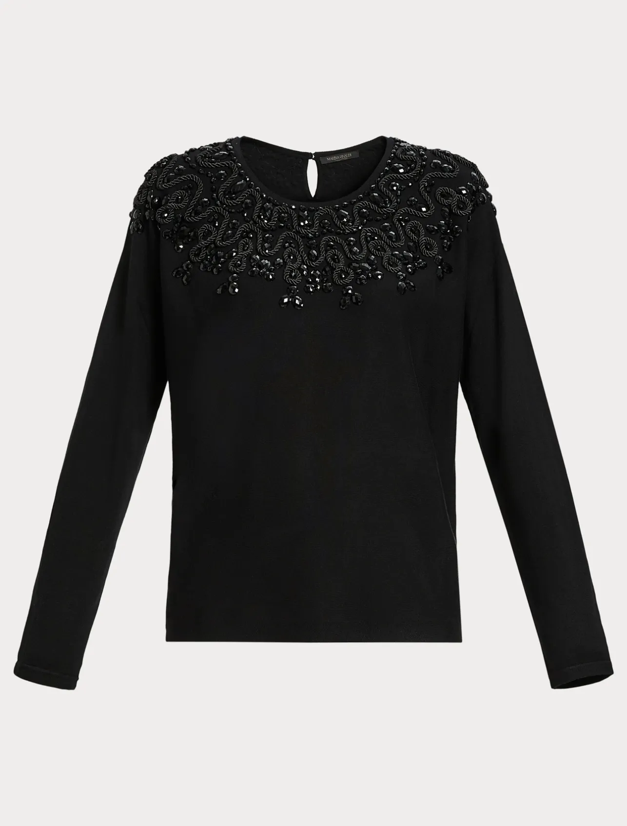 Discount Marina Rinaldi Embroidered viscose sweater BLACK