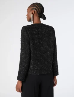 Best Marina Rinaldi Embroidered yarn-dyed jacket BLACK
