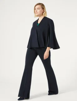 Outlet Marina Rinaldi Flared cady trousers ULTRAMARINE