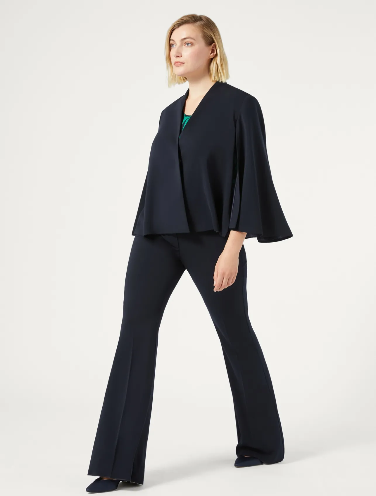 Outlet Marina Rinaldi Flared cady trousers ULTRAMARINE