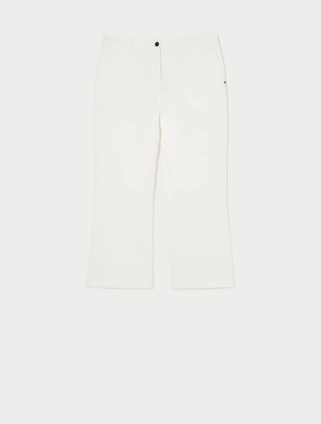 Fashion Marina Rinaldi Flared cotton bull denim trousers WHITE