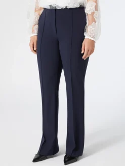 Clearance Marina Rinaldi Flared wool canvas trousers MIDNIGHTBLUE
