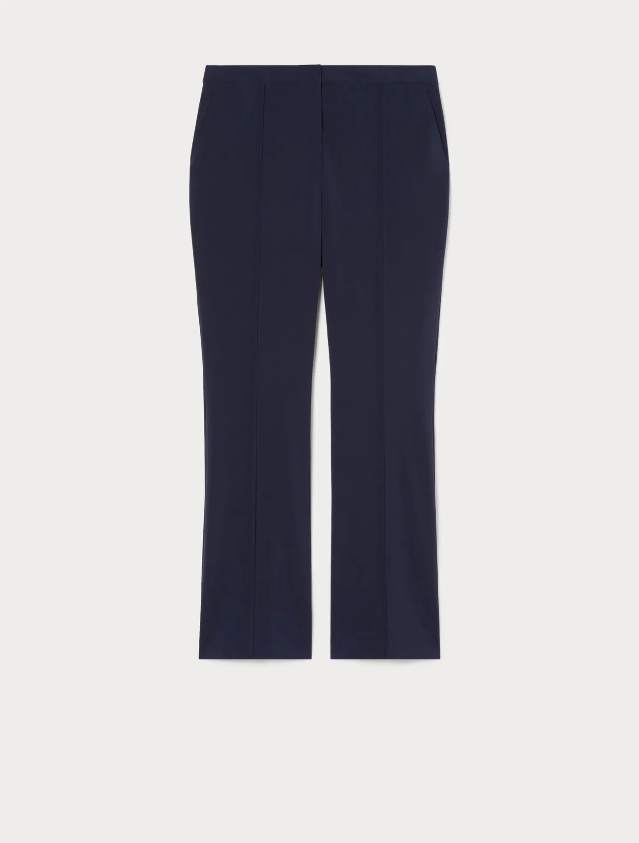 Clearance Marina Rinaldi Flared wool canvas trousers MIDNIGHTBLUE