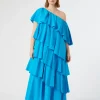 Hot Marina Rinaldi Flounce poplin dress TURQUOISE