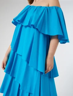 Hot Marina Rinaldi Flounce poplin dress TURQUOISE